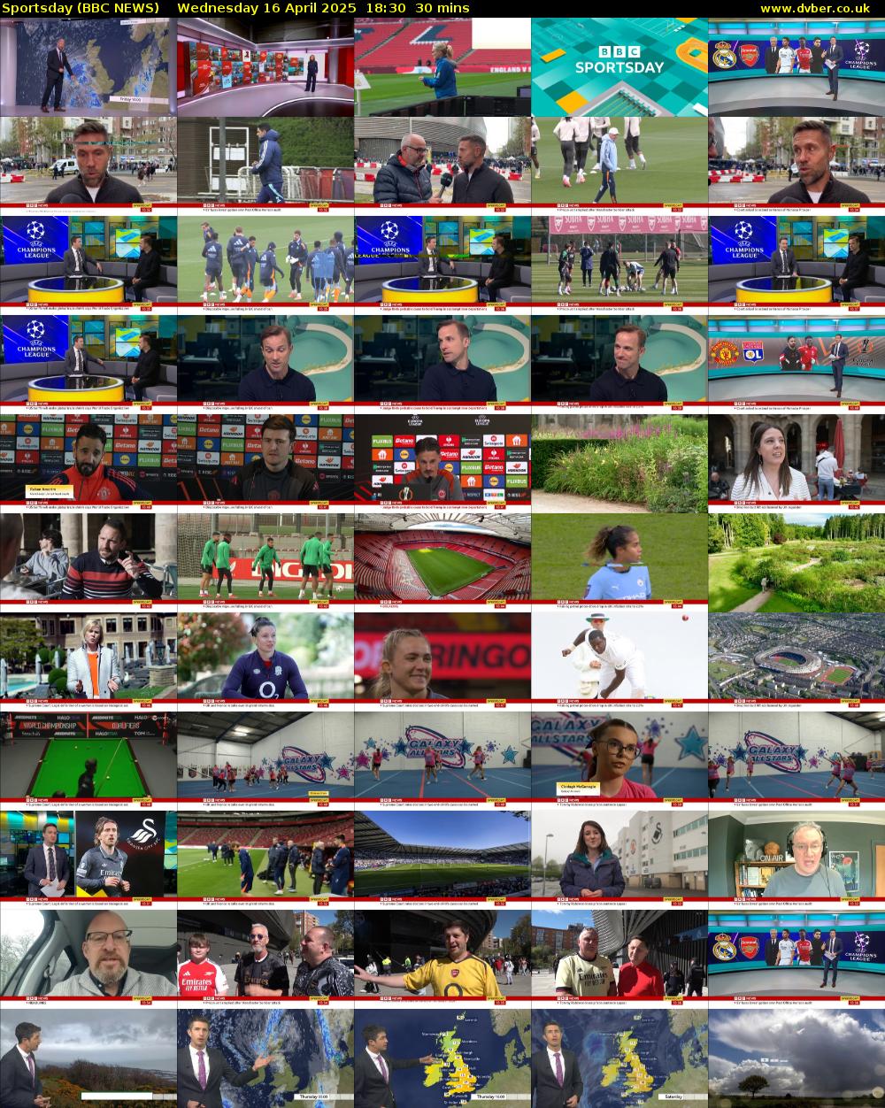 Sportsday (BBC NEWS) Wednesday 16 April 2025 18:30 - 19:00