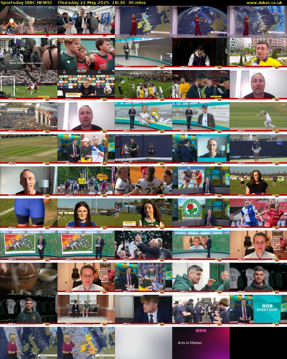 Sportsday (BBC NEWS) Thursday 22 May 2025 18:30 - 19:00