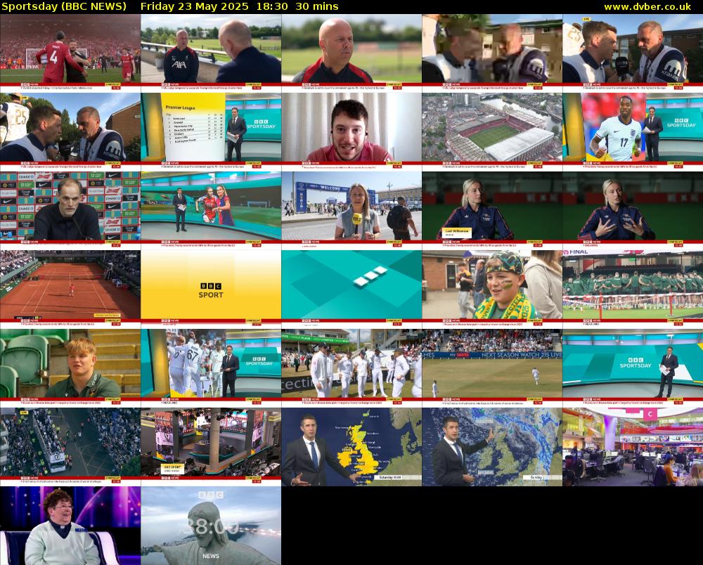 Sportsday (BBC NEWS) Friday 23 May 2025 18:30 - 19:00
