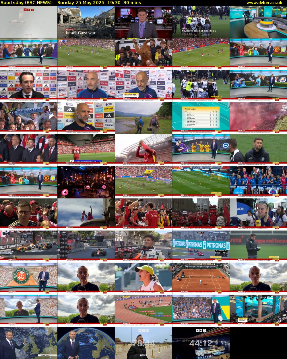 Sportsday (BBC NEWS) Sunday 25 May 2025 19:30 - 20:00