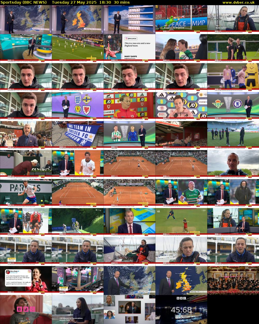Sportsday (BBC NEWS) Tuesday 27 May 2025 18:30 - 19:00