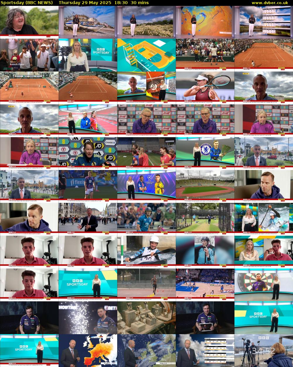 Sportsday (BBC NEWS) Thursday 29 May 2025 18:30 - 19:00