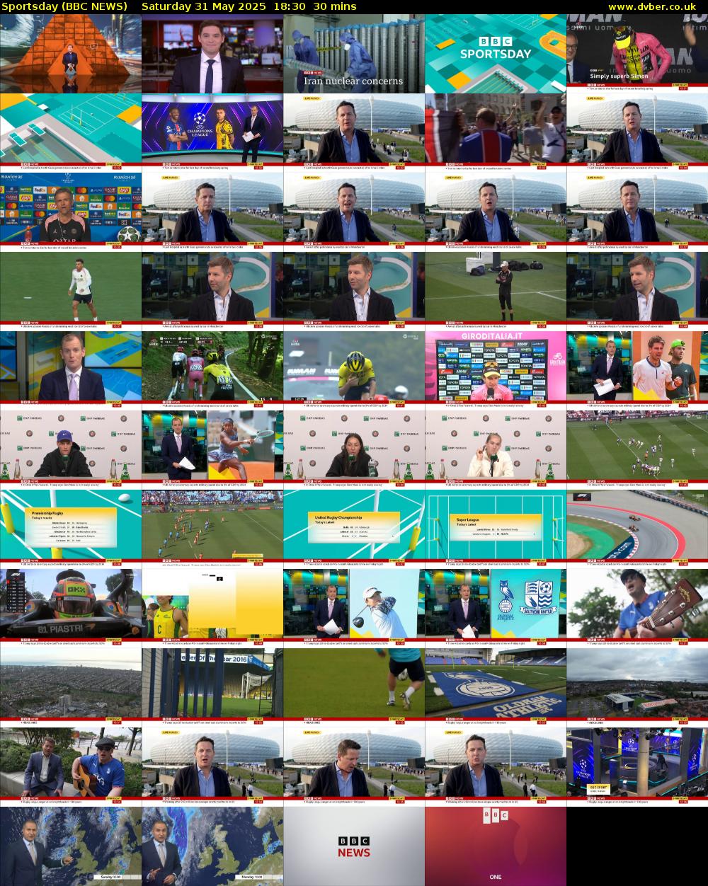 Sportsday (BBC NEWS) Saturday 31 May 2025 18:30 - 19:00