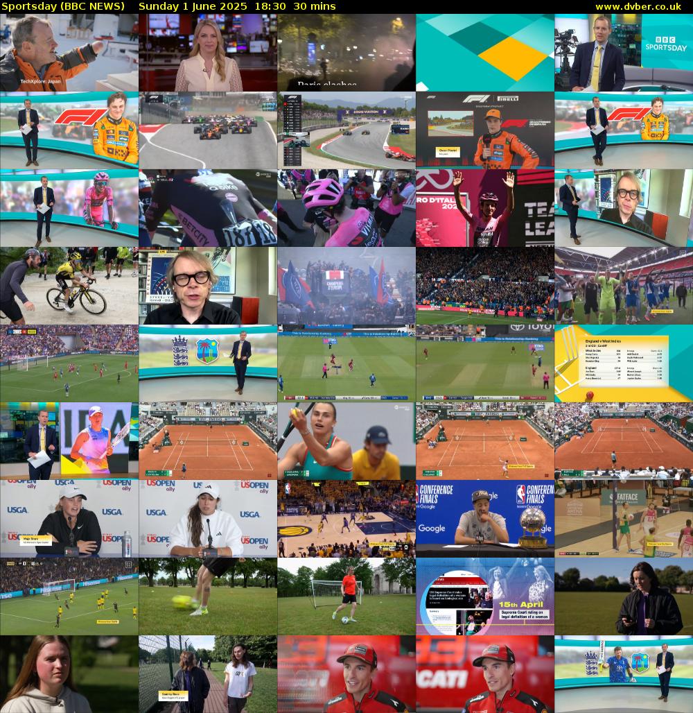Sportsday (BBC NEWS) Sunday 1 June 2025 18:30 - 19:00