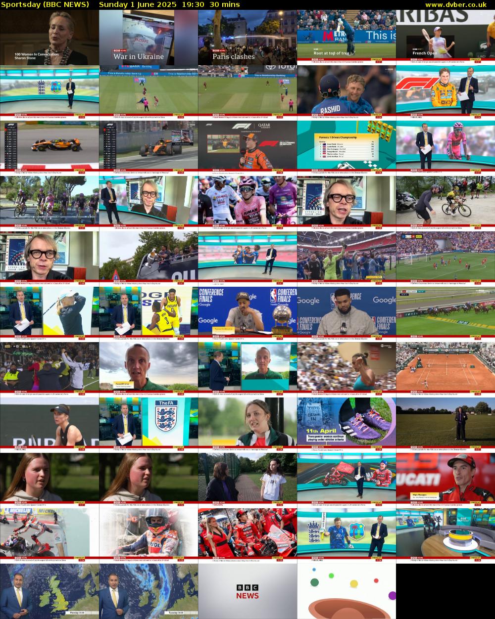 Sportsday (BBC NEWS) Sunday 1 June 2025 19:30 - 20:00