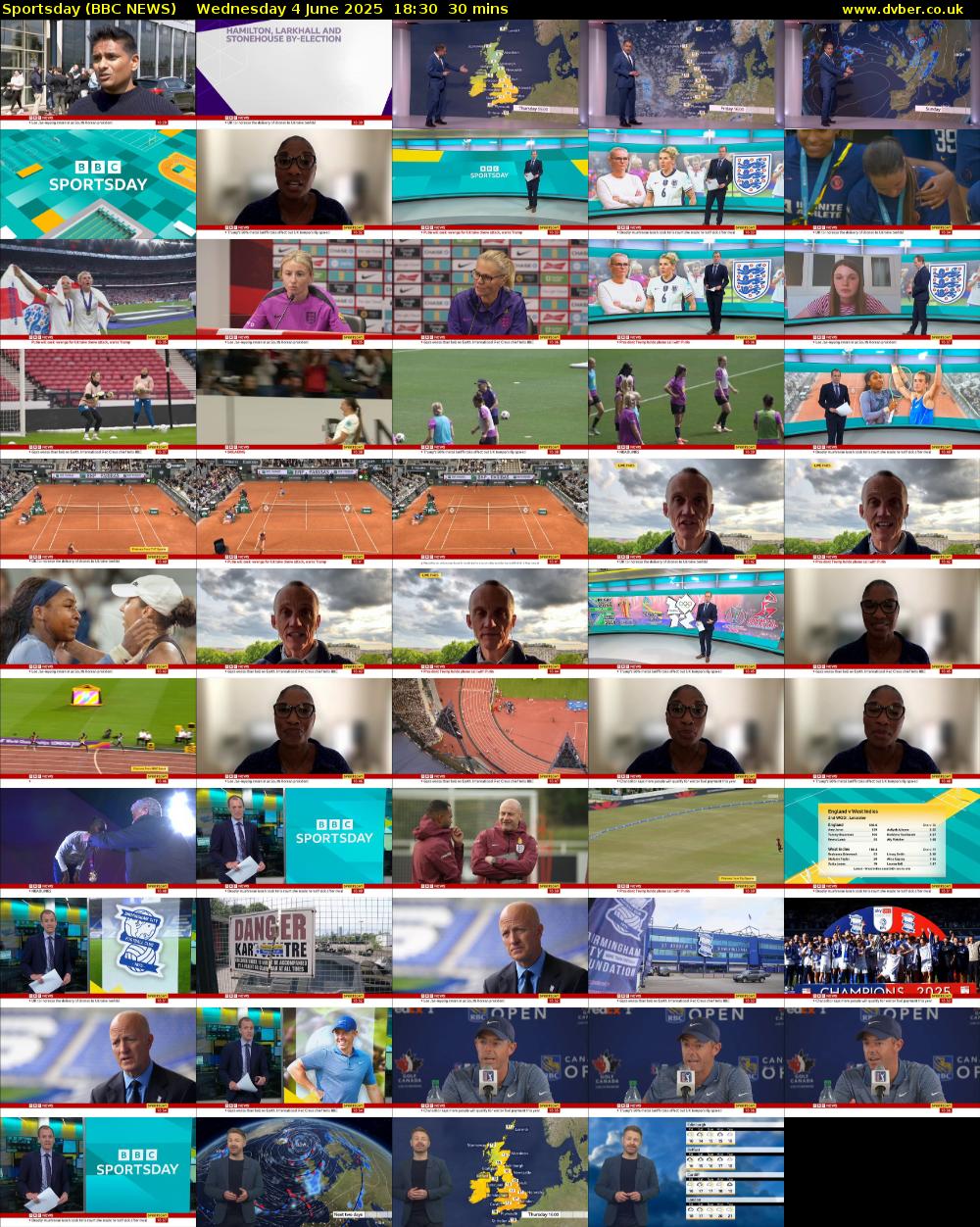 Sportsday (BBC NEWS) Wednesday 4 June 2025 18:30 - 19:00