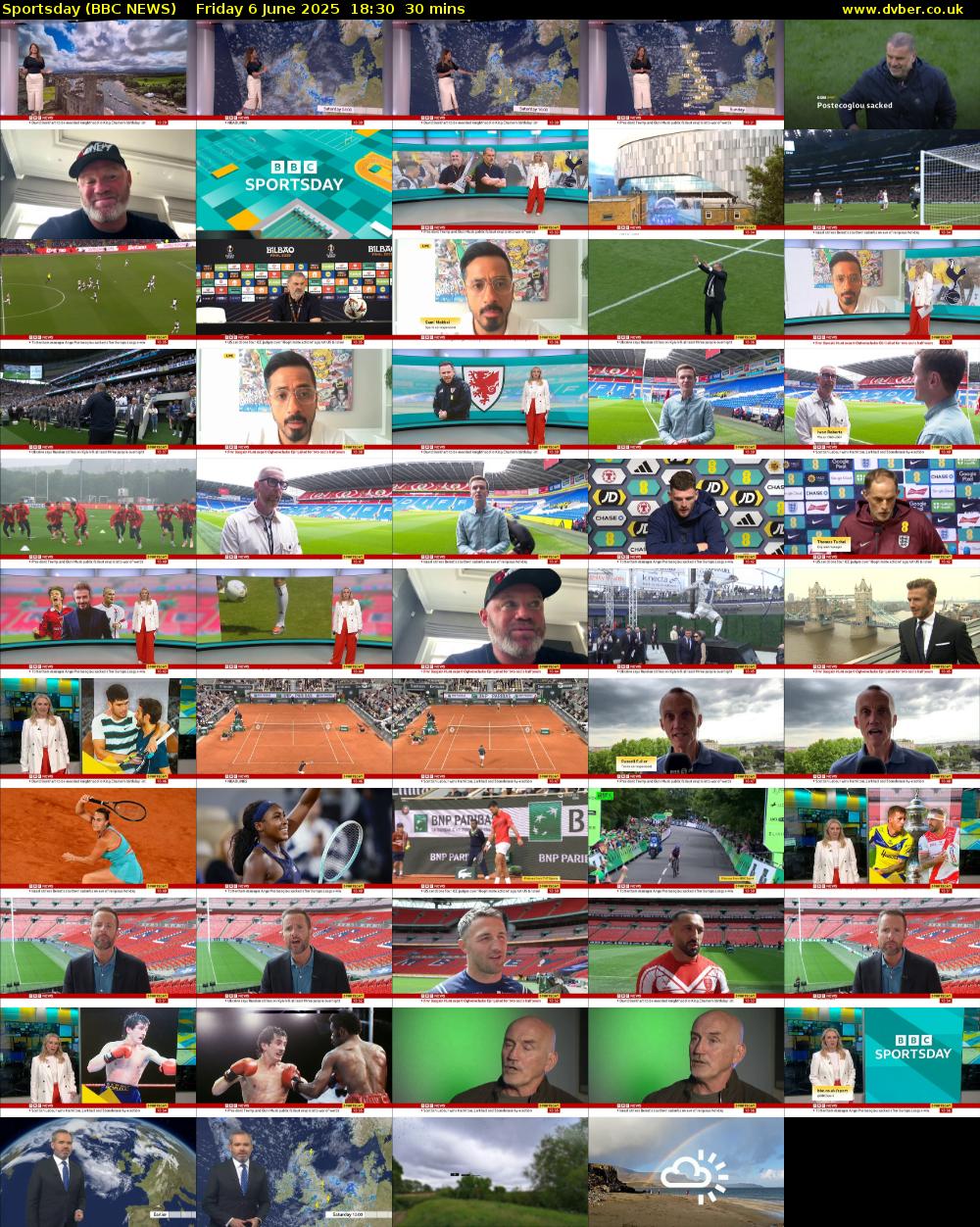 Sportsday (BBC NEWS) Friday 6 June 2025 18:30 - 19:00