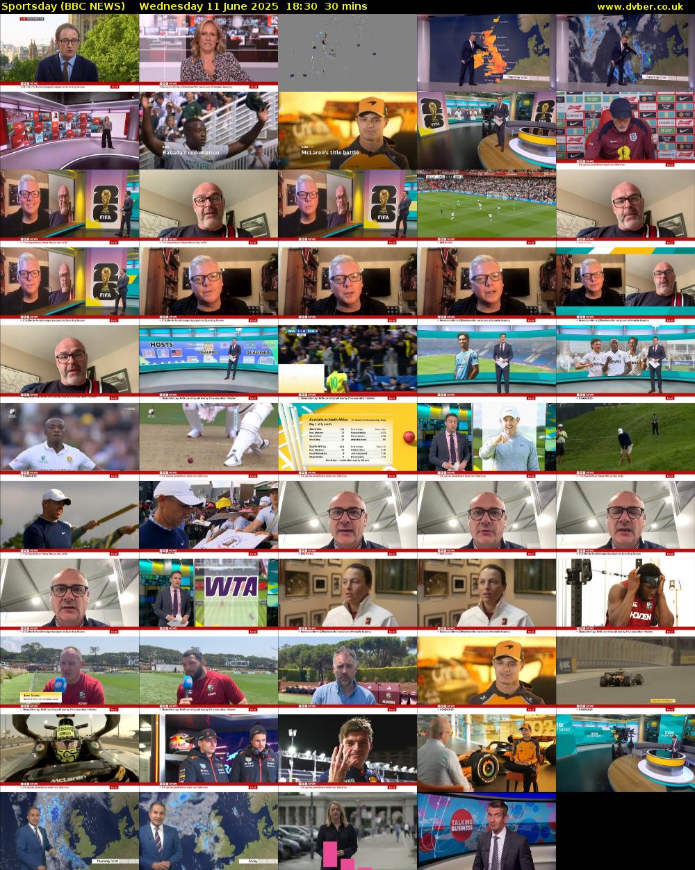 Sportsday (BBC NEWS) Wednesday 11 June 2025 18:30 - 19:00