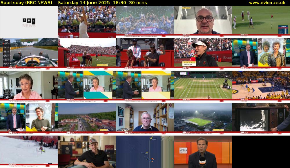 Sportsday (BBC NEWS) Saturday 14 June 2025 18:30 - 19:00