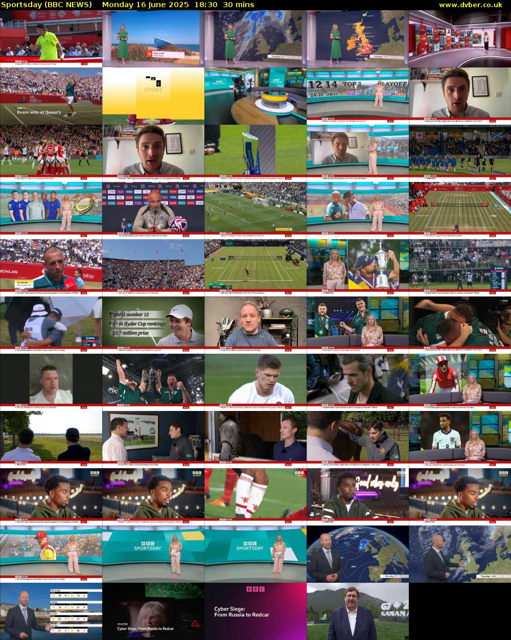 Sportsday (BBC NEWS) Monday 16 June 2025 18:30 - 19:00