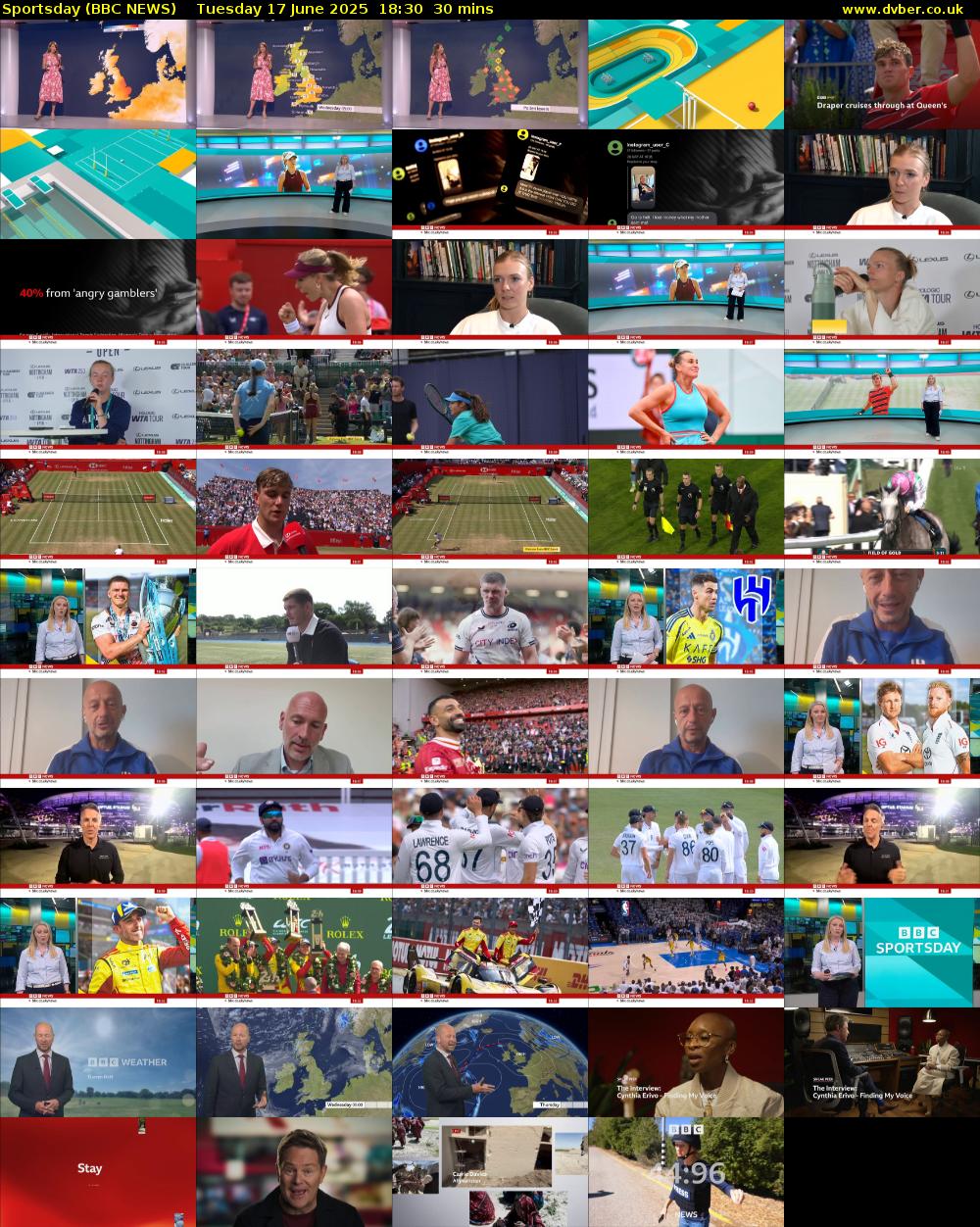 Sportsday (BBC NEWS) Tuesday 17 June 2025 18:30 - 19:00