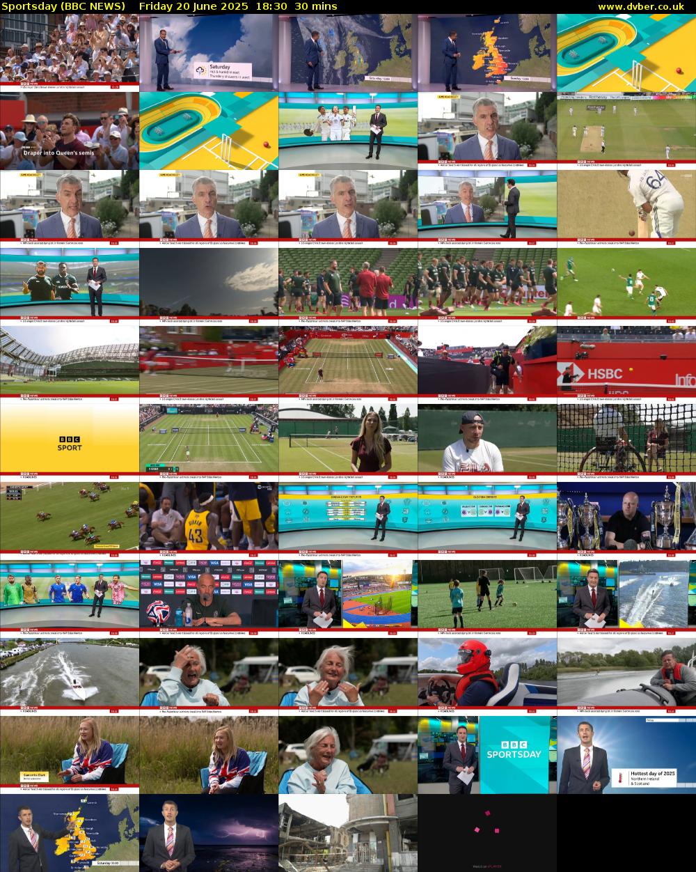 Sportsday (BBC NEWS) Friday 20 June 2025 18:30 - 19:00