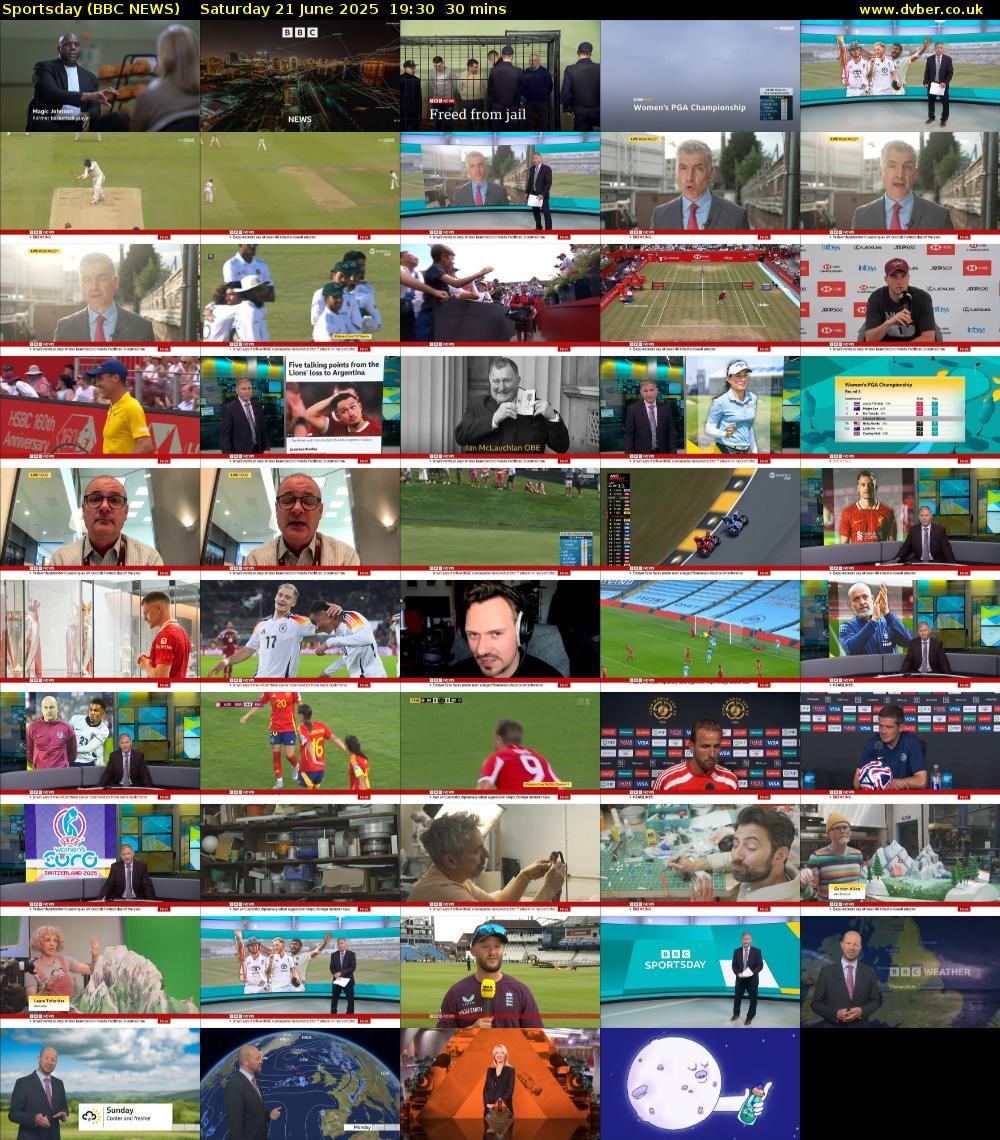 Sportsday (BBC NEWS) Saturday 21 June 2025 19:30 - 20:00