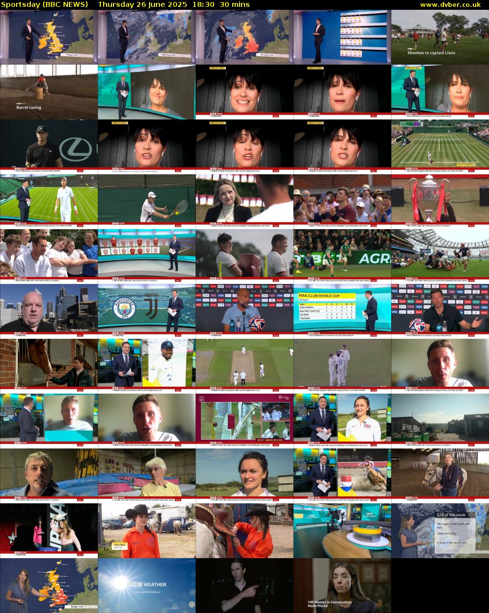 Sportsday (BBC NEWS) Thursday 26 June 2025 18:30 - 19:00
