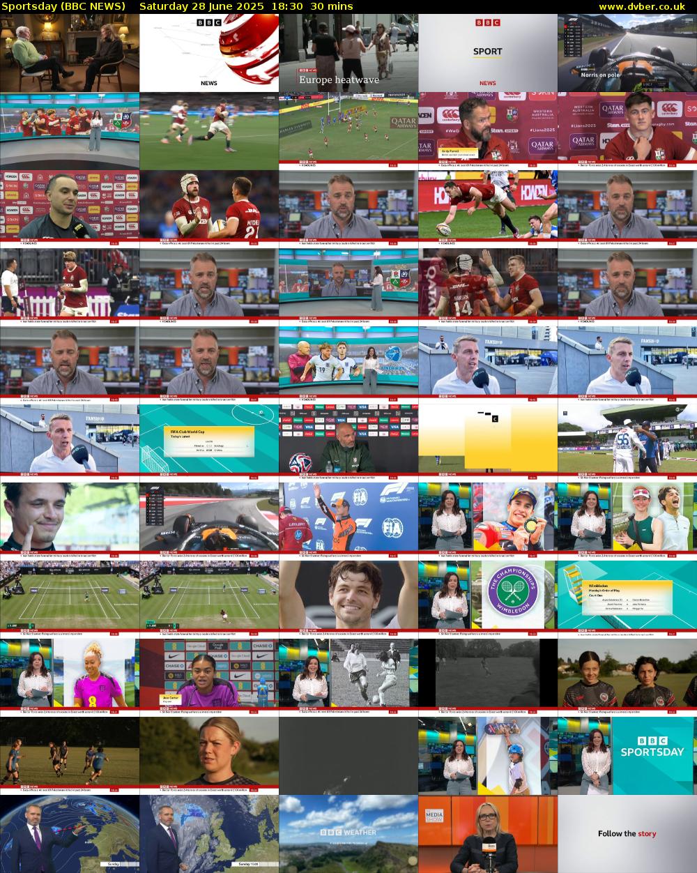 Sportsday (BBC NEWS) Saturday 28 June 2025 18:30 - 19:00