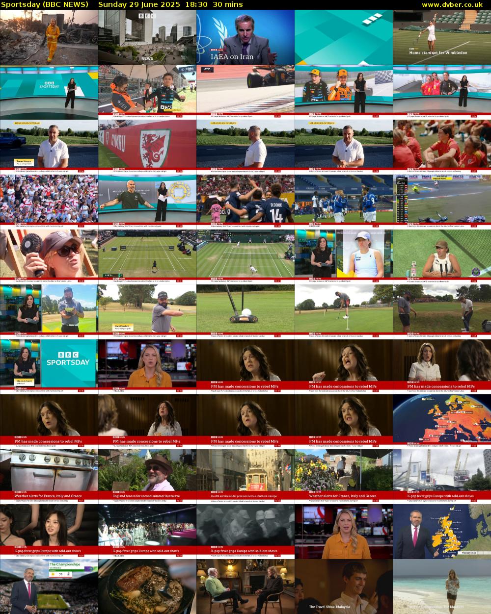 Sportsday (BBC NEWS) Sunday 29 June 2025 18:30 - 19:00