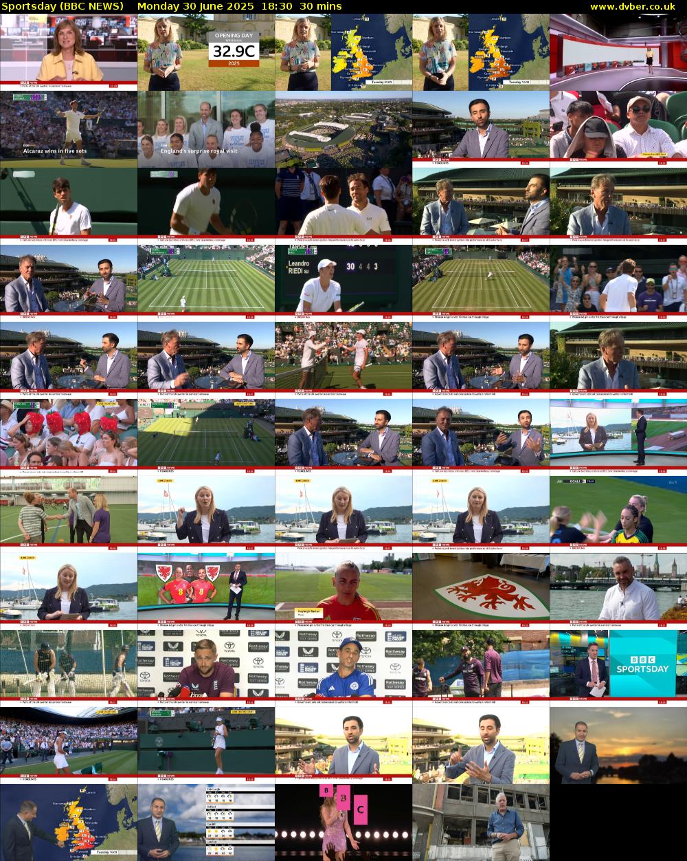 Sportsday (BBC NEWS) Monday 30 June 2025 18:30 - 19:00