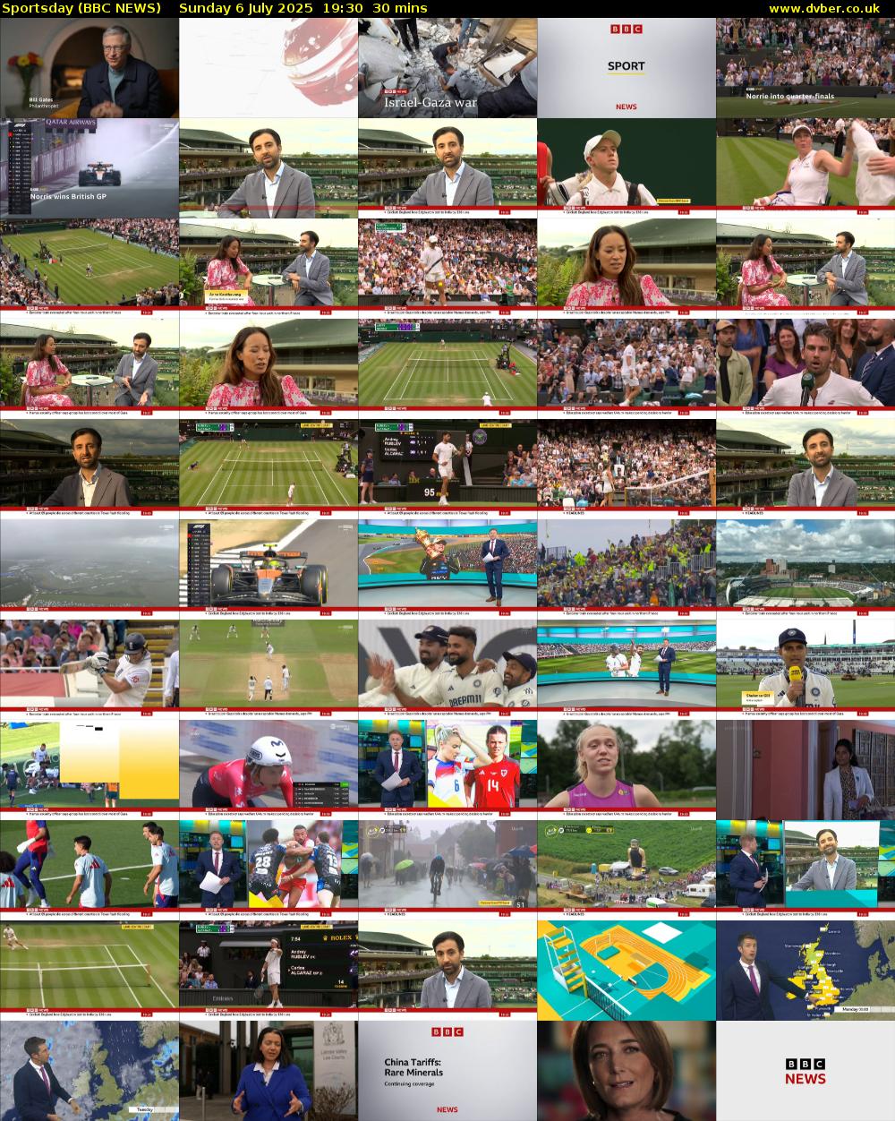 Sportsday (BBC NEWS) Sunday 6 July 2025 19:30 - 20:00