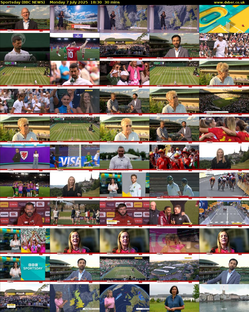 Sportsday (BBC NEWS) Monday 7 July 2025 18:30 - 19:00