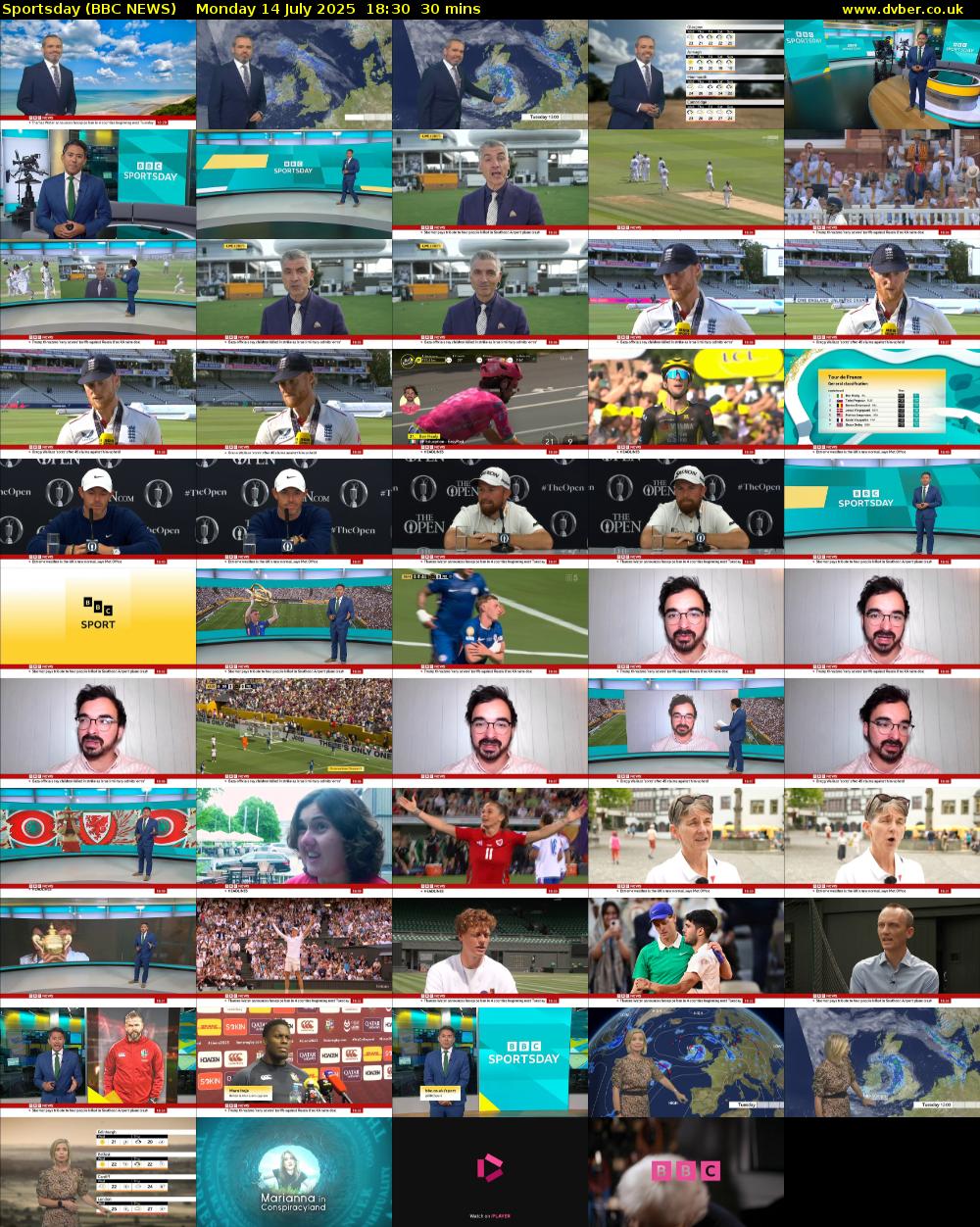 Sportsday (BBC NEWS) Monday 14 July 2025 18:30 - 19:00