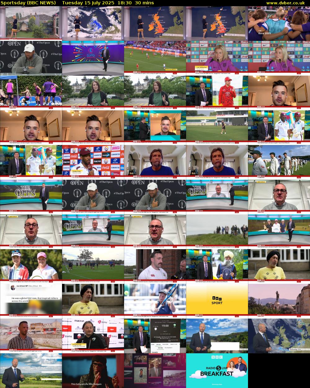 Sportsday (BBC NEWS) Tuesday 15 July 2025 18:30 - 19:00