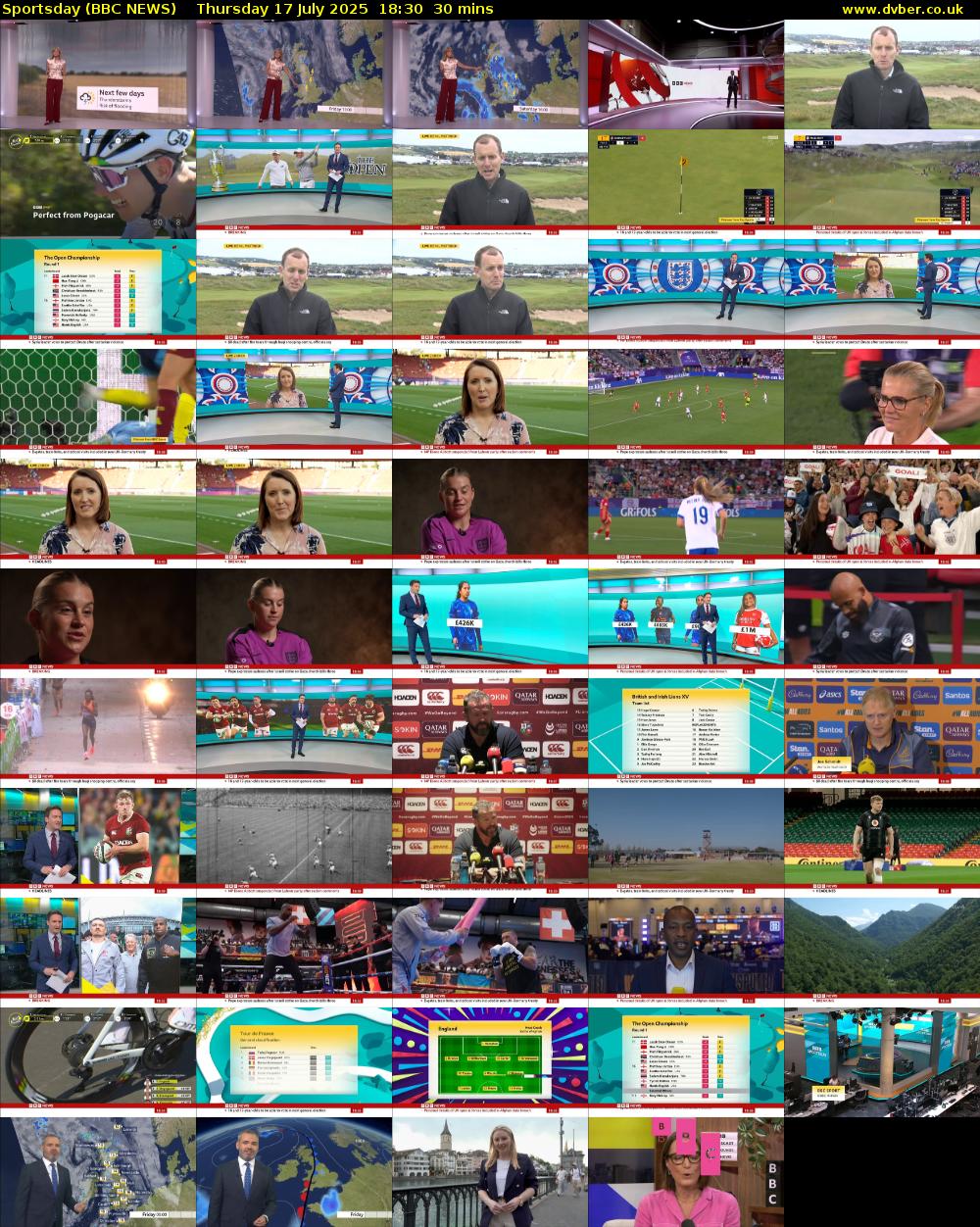 Sportsday (BBC NEWS) Thursday 17 July 2025 18:30 - 19:00