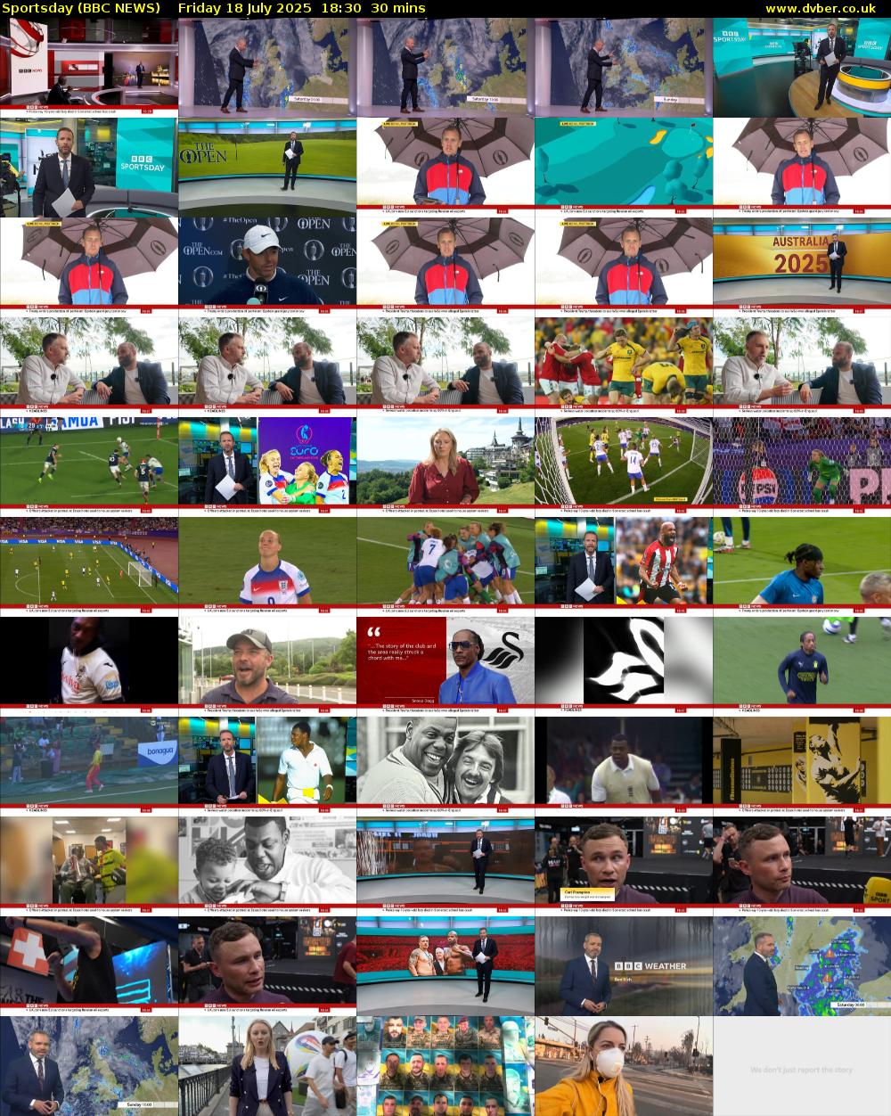 Sportsday (BBC NEWS) Friday 18 July 2025 18:30 - 19:00