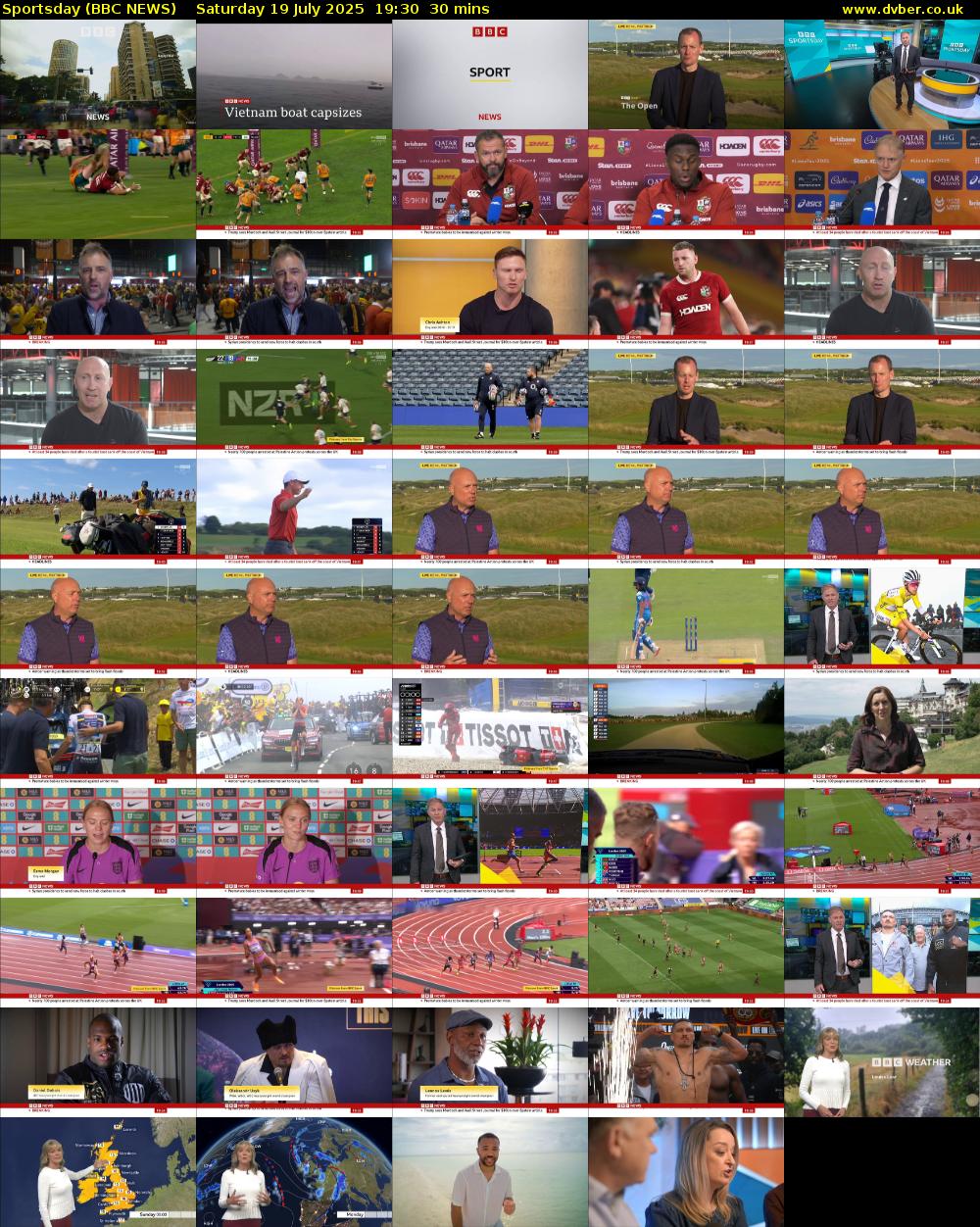 Sportsday (BBC NEWS) Saturday 19 July 2025 19:30 - 20:00