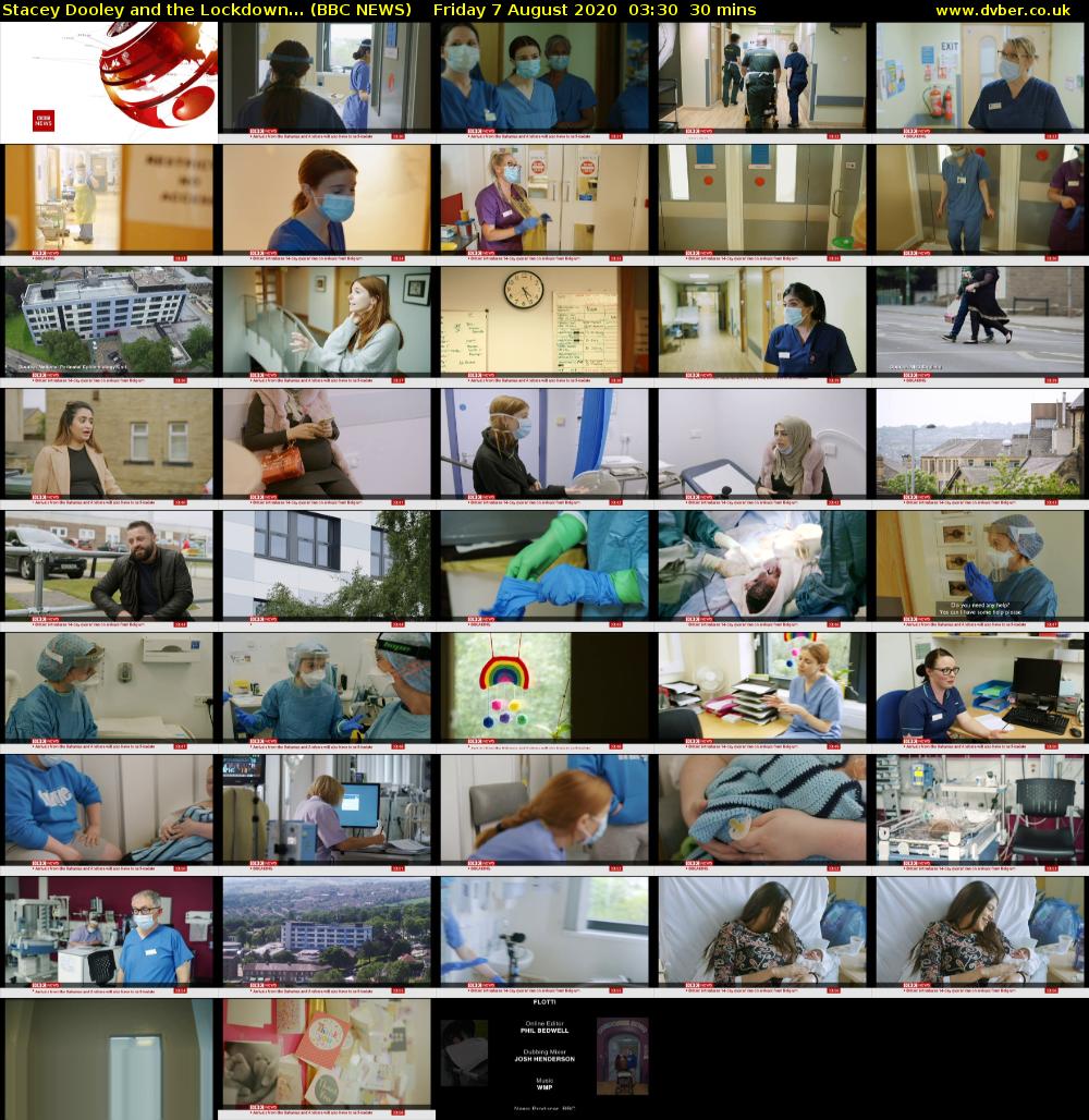 Stacey Dooley and the Lockdown... (BBC NEWS) Friday 7 August 2020 03:30 - 04:00