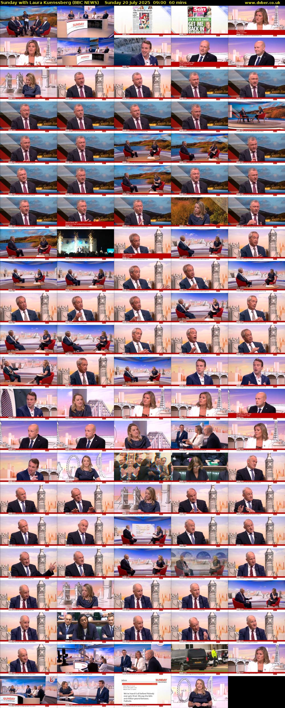 Sunday with Laura Kuenssberg (BBC NEWS) Sunday 20 July 2025 09:00 - 10:00
