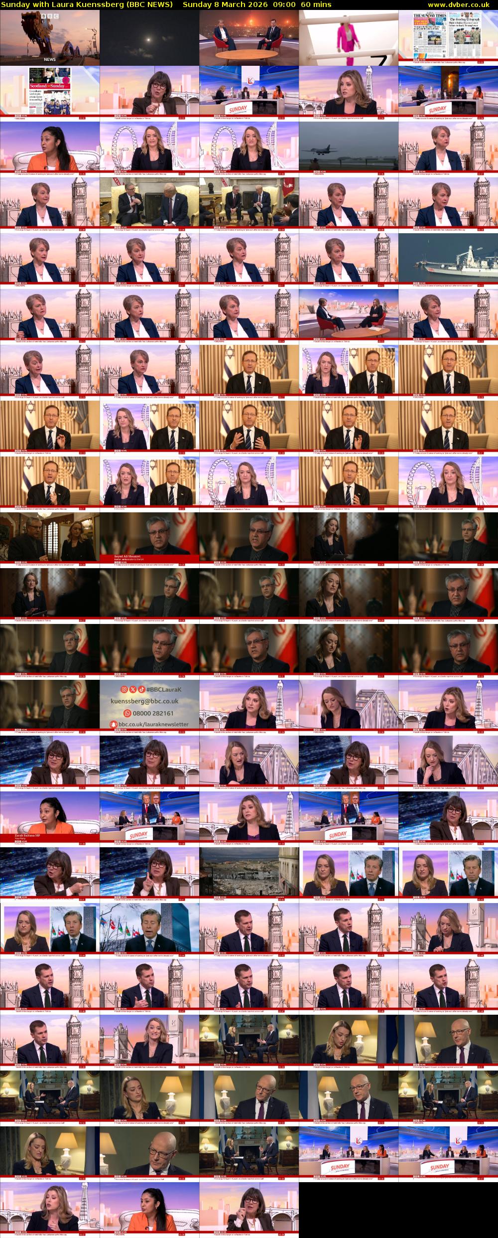 Sunday with Laura Kuenssberg (BBC NEWS) Sunday 8 March 2026 09:00 - 10:00