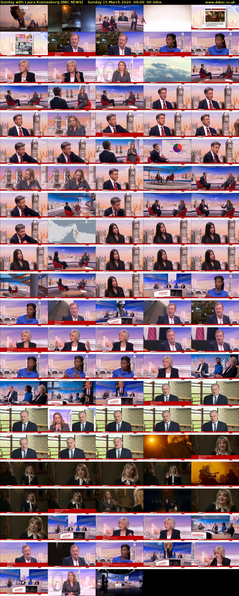 Sunday with Laura Kuenssberg (BBC NEWS) Sunday 15 March 2026 09:00 - 10:00