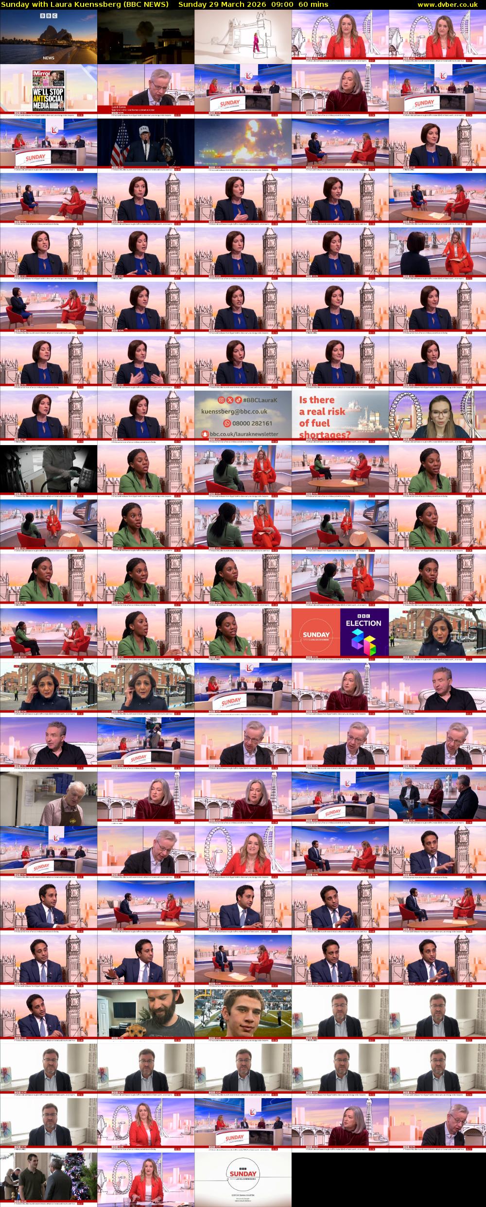 Sunday with Laura Kuenssberg (BBC NEWS) Sunday 29 March 2026 09:00 - 10:00
