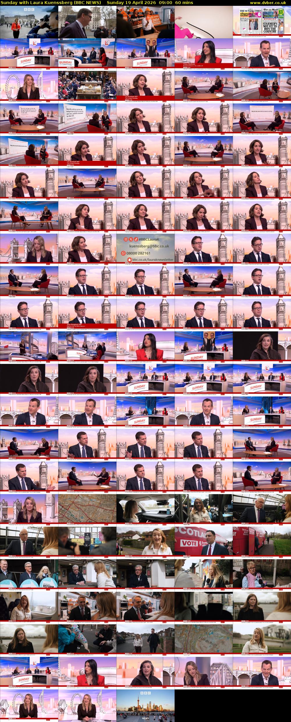 Sunday with Laura Kuenssberg (BBC NEWS) Sunday 19 April 2026 09:00 - 10:00