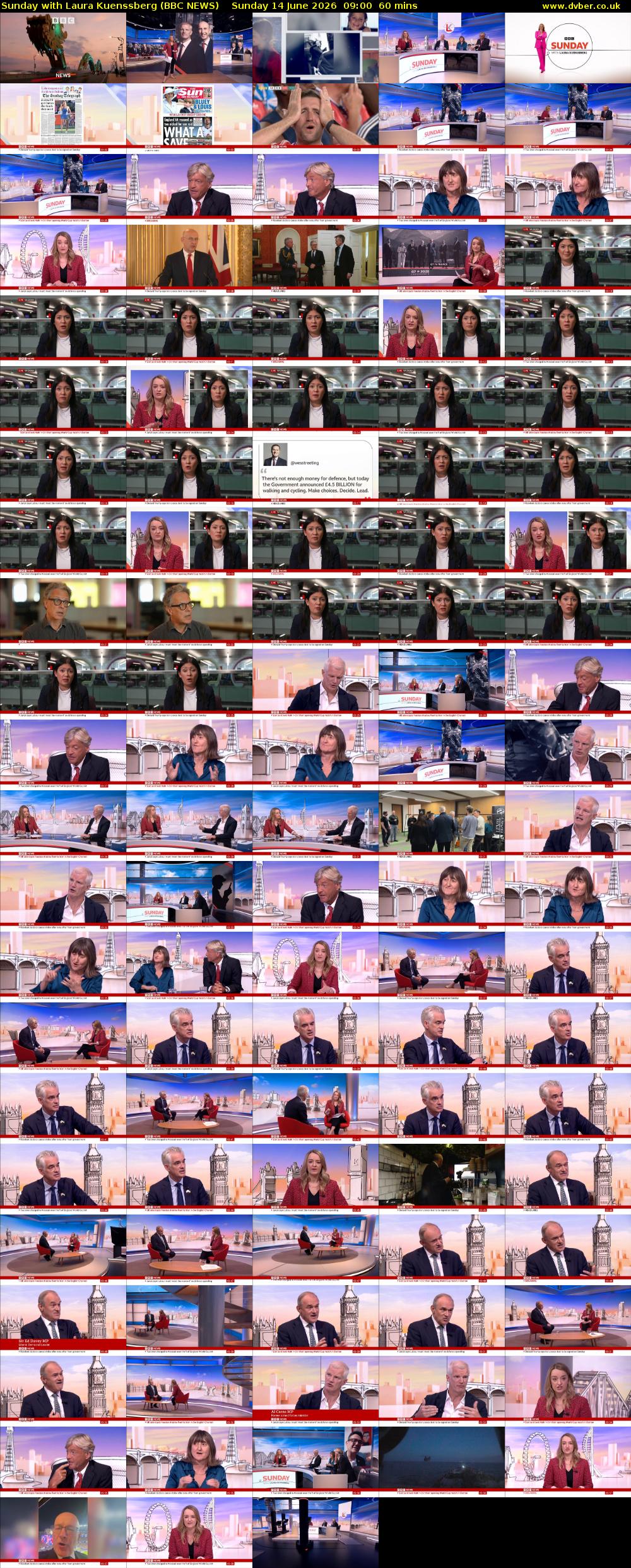 Sunday with Laura Kuenssberg (BBC NEWS) Sunday 14 June 2026 09:00 - 10:00