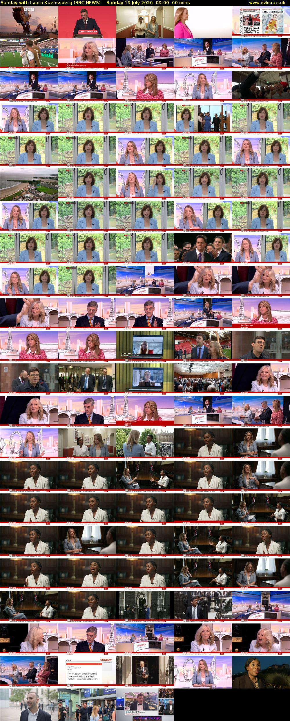Sunday with Laura Kuenssberg (BBC NEWS) Sunday 19 July 2026 09:00 - 10:00