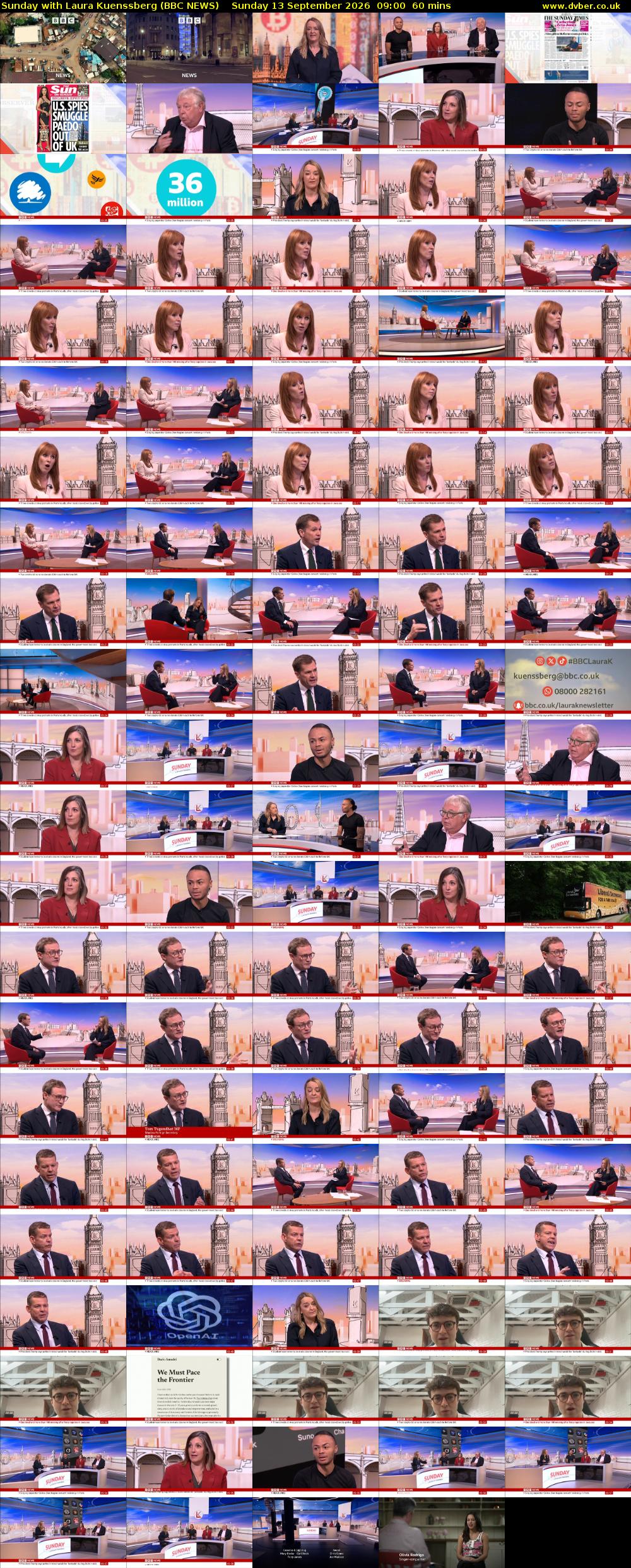 Sunday with Laura Kuenssberg (BBC NEWS) Sunday 13 September 2026 09:00 - 10:00