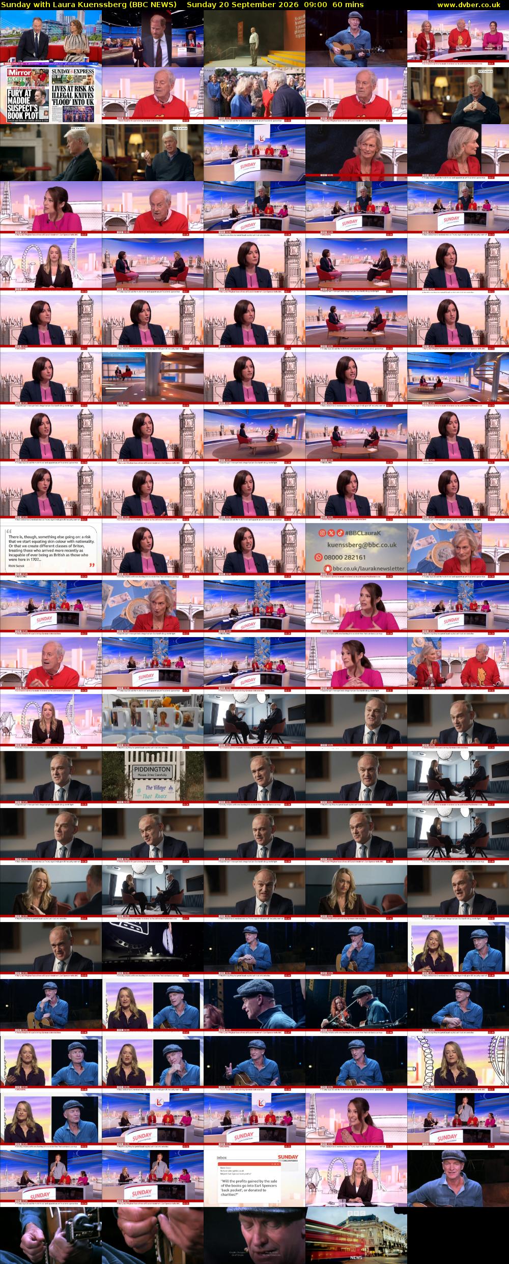 Sunday with Laura Kuenssberg (BBC NEWS) Sunday 20 September 2026 09:00 - 10:00