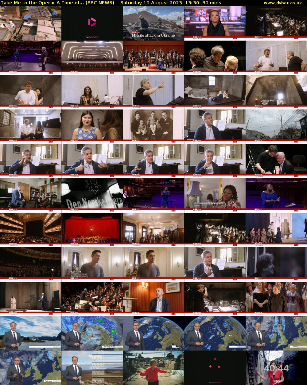 Take Me to the Opera: A Time of... (BBC NEWS) Saturday 19 August 2023 13:30 - 14:00
