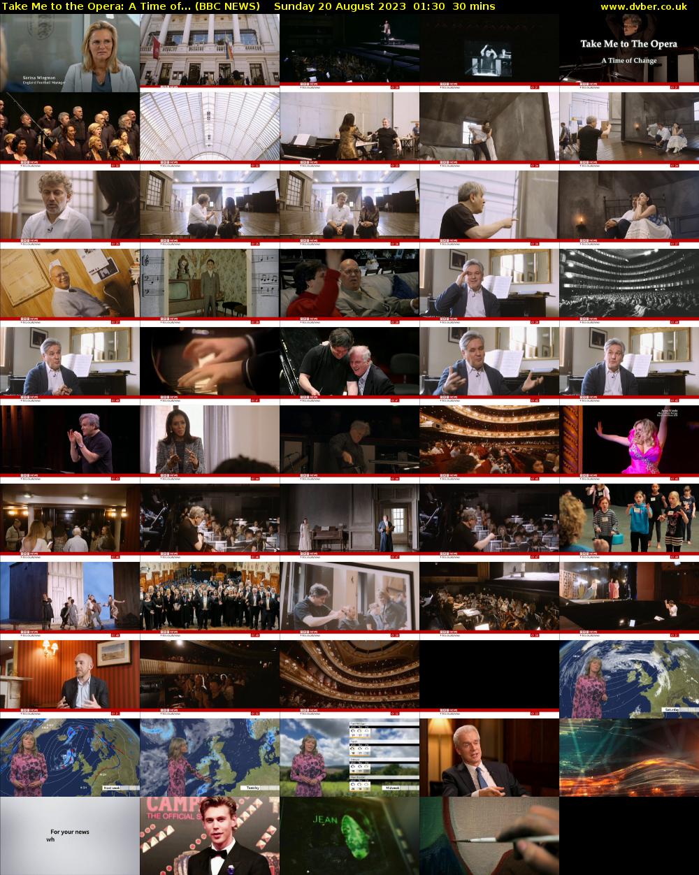 Take Me to the Opera: A Time of... (BBC NEWS) Sunday 20 August 2023 01:30 - 02:00