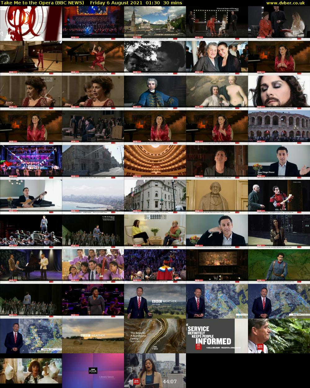 Take Me to the Opera (BBC NEWS) Friday 6 August 2021 01:30 - 02:00