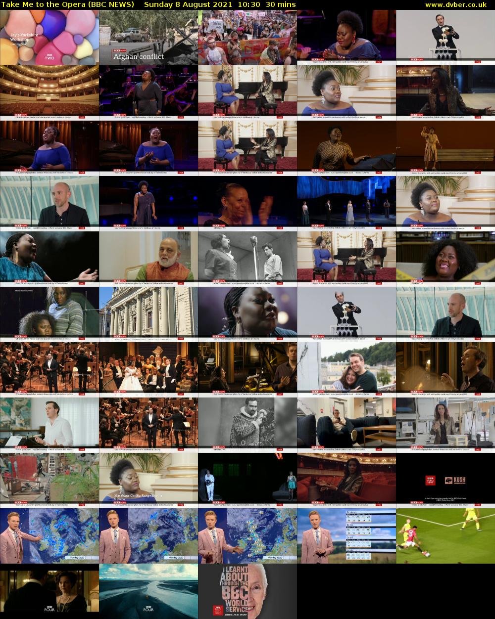 Take Me to the Opera (BBC NEWS) Sunday 8 August 2021 10:30 - 11:00