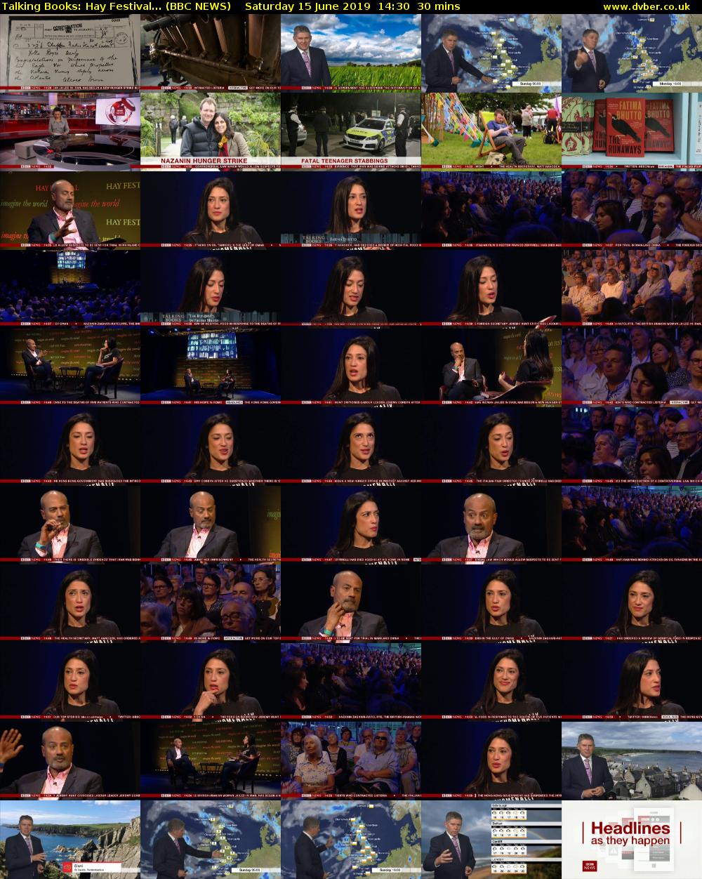 Talking Books: Hay Festival... (BBC NEWS) Saturday 15 June 2019 14:30 - 15:00