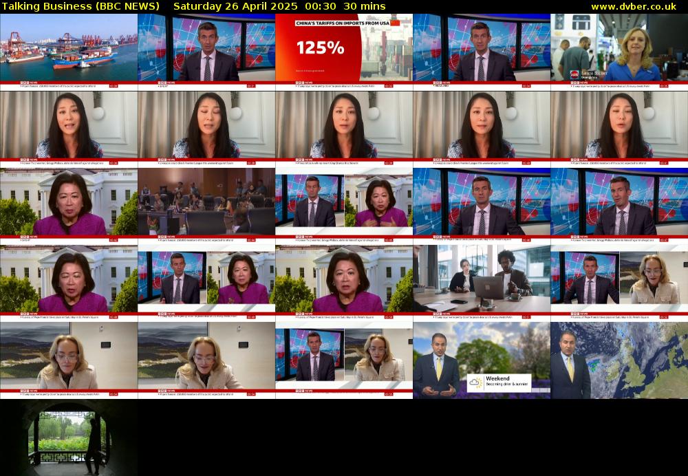 Talking Business (BBC NEWS) Saturday 26 April 2025 00:30 - 01:00
