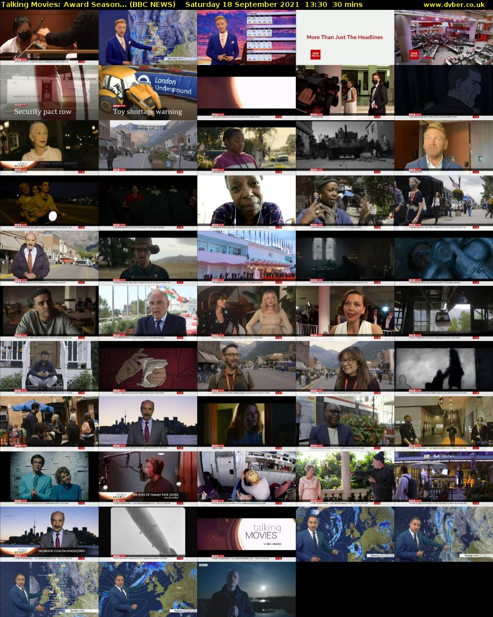 Talking Movies: Award Season... (BBC NEWS) Saturday 18 September 2021 13:30 - 14:00
