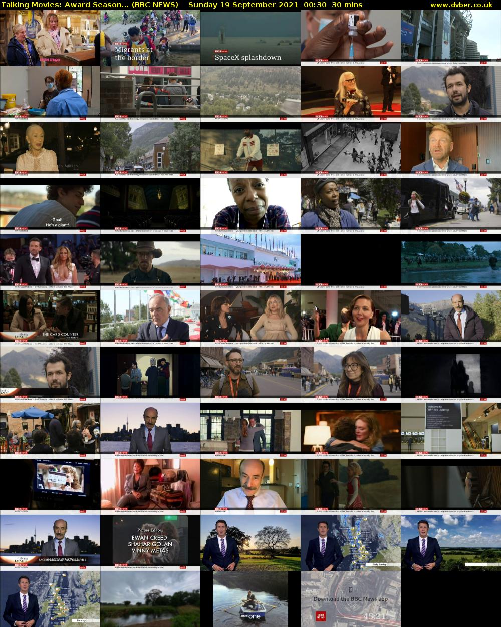 Talking Movies: Award Season... (BBC NEWS) Sunday 19 September 2021 00:30 - 01:00