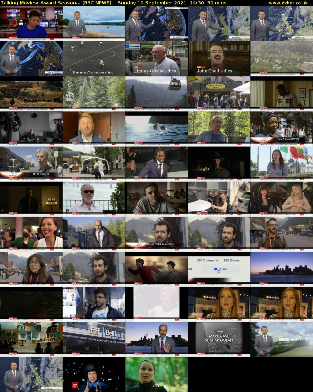 Talking Movies: Award Season... (BBC NEWS) Sunday 19 September 2021 14:30 - 15:00