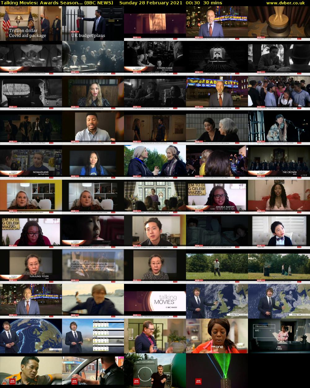 Talking Movies: Awards Season... (BBC NEWS) Sunday 28 February 2021 00:30 - 01:00