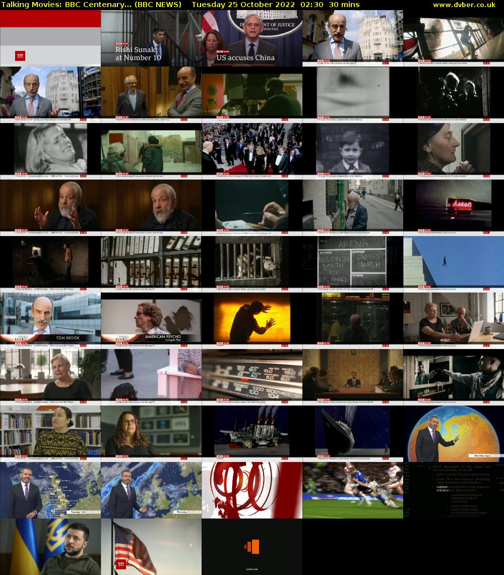 Talking Movies: BBC Centenary... (BBC NEWS) Tuesday 25 October 2022 02:30 - 03:00