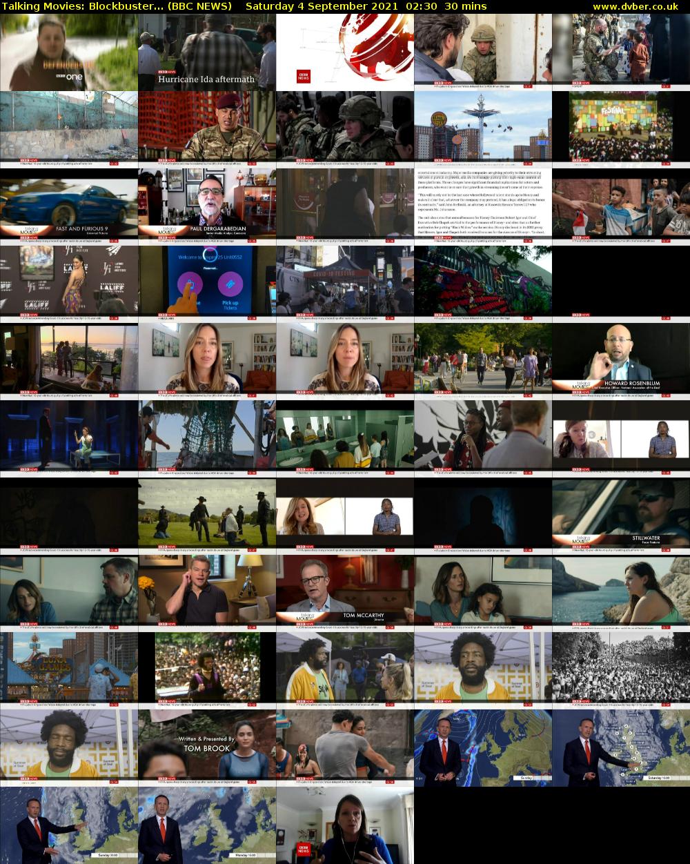 Talking Movies: Blockbuster... (BBC NEWS) Saturday 4 September 2021 02:30 - 03:00